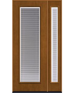 96 Clear Raise/Tilt Mahogany Full Lite Fiberglass Single Door,Sidelite , WBD Impact