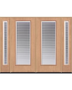 80 Clear Raise/Tilt Mahogany Full Lite Fiberglass Double Door,Sidelites , WBD Impact