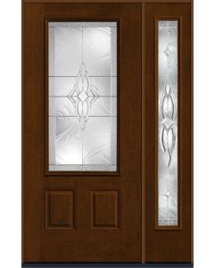 80 Wellesley 3/4 Lite 2 Panel Mahogany Fiberglass Single Door,Sidelite , WBD Impact