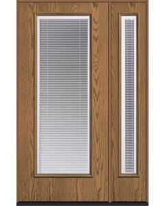80 Clear Raise/Tilt Oak Full Lite Fiberglass Single Door,Sidelite , WBD Impact