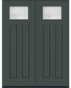 96 Chord Craftsman Top View 2 Panel Smooth Fiberglass Double Doors , WBD Impact