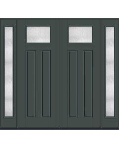 96 Chord Craftsman Top View 2 Panel Smooth Fiberglass Double Door,Sidelites , WBD Impact