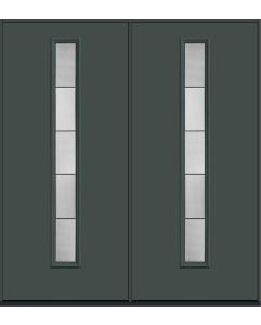 80 Axis Modern Pulse Linea Centered Smooth Fiberglass Double Doors , WBD Impact