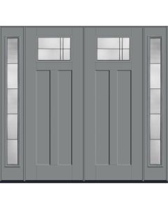 96 Axis Craftsman Top View 2 Panel Shaker Smooth Fiberglass Double Door,Sidelites , WBD Impact
