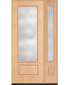 96 Rainglass 3/4 Lite 1 Panel Oak Fiberglass Single Door,Sidelite , WBD Impact