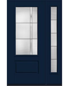 80 Axis 3/4 Lite 1 Panel Smooth Fiberglass Single Door,Sidelite , WBD Impact