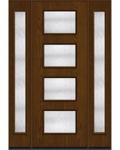 96 Chord Modern Pulse Ari 4-Lite Oak Fiberglass Single Door,Sidelites , WBD Impact