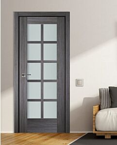 Italia French 10-Lite, Swiss Elm Prefinished Interior Single Door