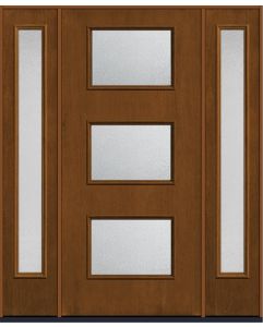 80 Granite Modern Pulse Ari 3-Lite Mahogany Fiberglass Single Door,Sidelites , WBD Impact