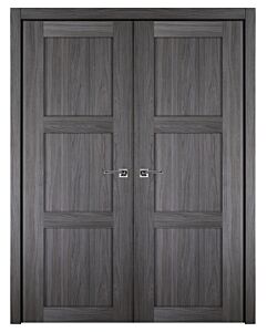 Italia Stile, 3-Panel, Shaker Prefinished Interior Double Door
