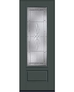 96 Kensington 3/4 Lite 1 Panel Smooth Fiberglass Single Door , WBD Impact