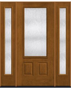 80 Chord 3/4 Lite 2 Panel Mahogany Fiberglass Single Door,Sidelites , WBD Impact