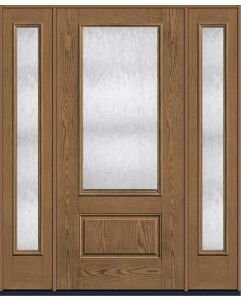 80 Chord 3/4 Lite 1 Panel Oak Fiberglass Single Door,Sidelites , WBD Impact