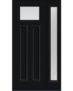 96 Low-E Craftsman Top View 2 Panel Shaker Smooth Fiberglass Single Door,Sidelite , WBD Impact