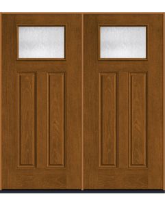 80 Chord Craftsman Top View 2 Panel Mahogany Fiberglass Double Doors , WBD Impact