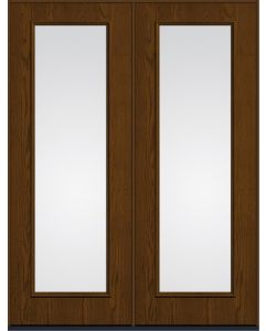 96 Low-E Full Lite Oak Fiberglass Double Doors , WBD Impact