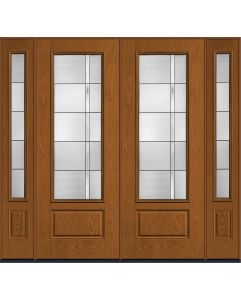 96 Axis 3/4 Lite 1 Panel Oak Fiberglass Double Door,Sidelites , WBD Impact