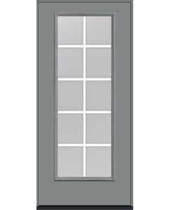 80 Clear Colonial 10 Lite Flat Bar GBG Smooth Full Lite Fiberglass Single Door , WBD Impact