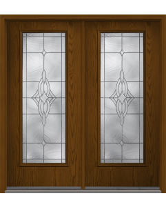 80 Wellesley Full Lite Oak Fiberglass Double Doors , WBD Impact