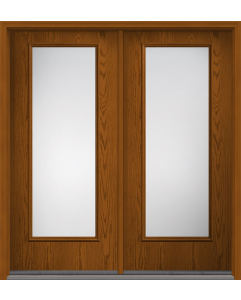 80 Low-E Full Lite Oak Fiberglass Double Doors , WBD Impact