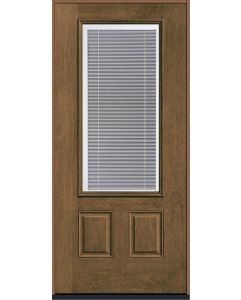 80 Low-E Raise/Tilt Mahogany 3/4 Lite 2 Panel Fiberglass Single Door , WBD Impact