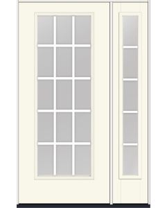 80 Clear Colonial 15 Lite Flat Bar GBG Smooth Full Lite Fiberglass Single Door,Sidelite , WBD Impact