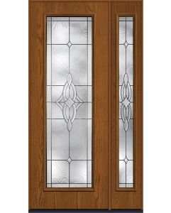 96 Wellesley Full Lite Oak Fiberglass Single Door,Sidelite , WBD Impact