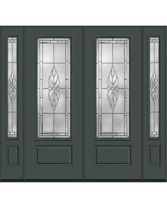 96 Kensington 3/4 Lite 1 Panel Smooth Fiberglass Double Door,Sidelites , WBD Impact