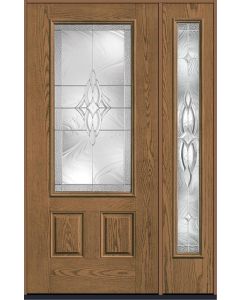 80 Wellesley 3/4 Lite 2 Panel Oak Fiberglass Single Door,Sidelite , WBD Impact