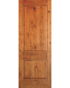 36 x 80 Knotty Alder 2 panel,Raised Panel Single Door