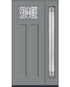 96 Riserva Craftsman Top View 2 Panel Shaker Smooth Fiberglass Single Door,Sidelite , WBD Impact