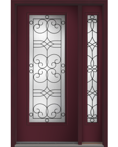 80 Salinas Full Lite Smooth Fiberglass Single Door,Sidelite , WBD Impact