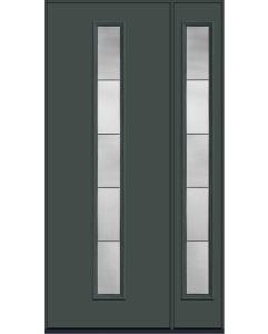 96 Axis Modern Pulse Linea Centered Smooth Fiberglass Single Door,Sidelite , WBD Impact