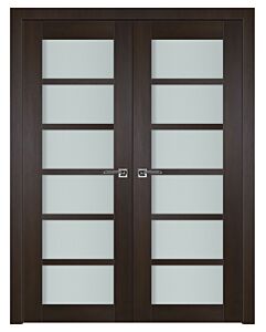 Italia French 6-Lite, Premium Wenge Prefinished Interior Double Door