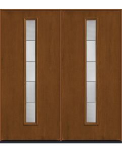 80 Axis Modern Pulse Linea Centered Mahogany Fiberglass Double Doors , WBD Impact