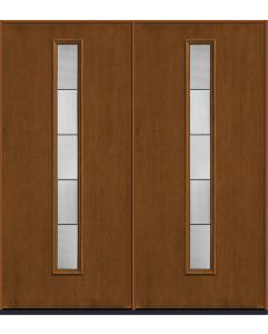 80 Axis Modern Pulse Linea Centered Mahogany Fiberglass Double Doors , WBD Impact