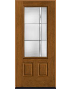 80 Axis 3/4 Lite 2 Panel Mahogany Fiberglass Single Door , WBD Impact