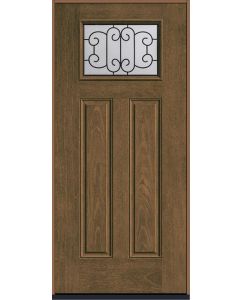 80 Riserva Craftsman Top View 2 Panel Mahogany Fiberglass Single Door , WBD Impact