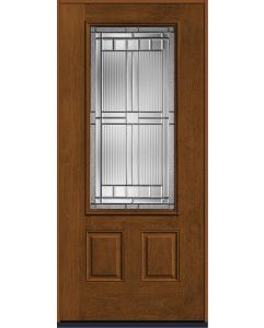 80 Saratoga 3/4 Lite 2 Panel Mahogany Fiberglass Single Door , WBD Impact