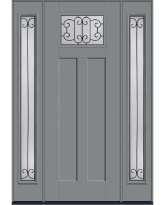 96 Riserva Craftsman Top View 2 Panel Shaker Smooth Fiberglass Single Door,Sidelites , WBD Impact