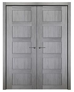 Italia Stile, 5-Panel, Shaker Prefinished Interior Double Door