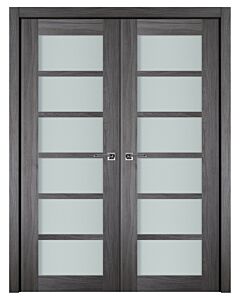 Italia French 6-Lite, Swiss Elm Prefinished Interior Double Door