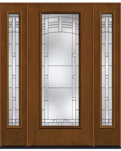 80 Maple Park Full Lite Mahogany Fiberglass Single Door,Sidelites , WBD Impact