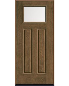 80 Satin Etch Craftsman Top View 2 Panel Mahogany Fiberglass Single Door , WBD Impact