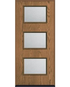 80 Granite Modern Pulse Ari 3-Lite Oak Fiberglass Single Door , WBD Impact