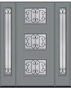 80 Riserva Modern Pulse Ari 3-Lite Smooth Fiberglass Single Door,Sidelites , WBD Impact