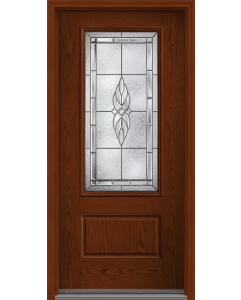 80 Kensington 3/4 Lite 1 Panel Oak Fiberglass Single Door , WBD Impact