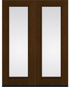 96 Clear Full Lite Mahogany Fiberglass Double Doors , WBD Impact