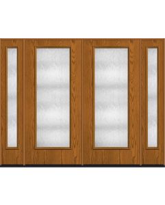 80 Chord Full Lite Oak Fiberglass Double Door,Sidelites , WBD Impact