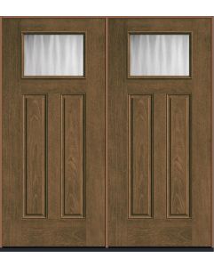 80 Chinchilla Craftsman Top View 2 Panel Mahogany Fiberglass Double Doors , WBD Impact